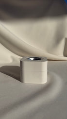 Square Incense Burner with rounded edges - white concrete