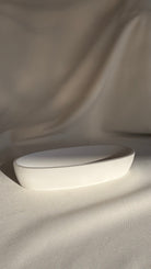 Large Oval Dish - white concrete
