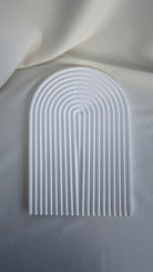 Large Arch Coaster - white oval concrete