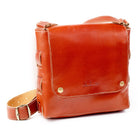 Leather Crossbody Bag - Cognac