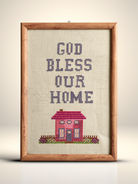 God Bless Our Home framed cross-stitch