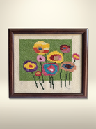 Framed wildflowers cross-stitch