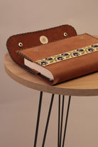Leather Journal - Woven Panel Tan