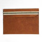 Leather Laptop Sleeve - Camel Embroidered