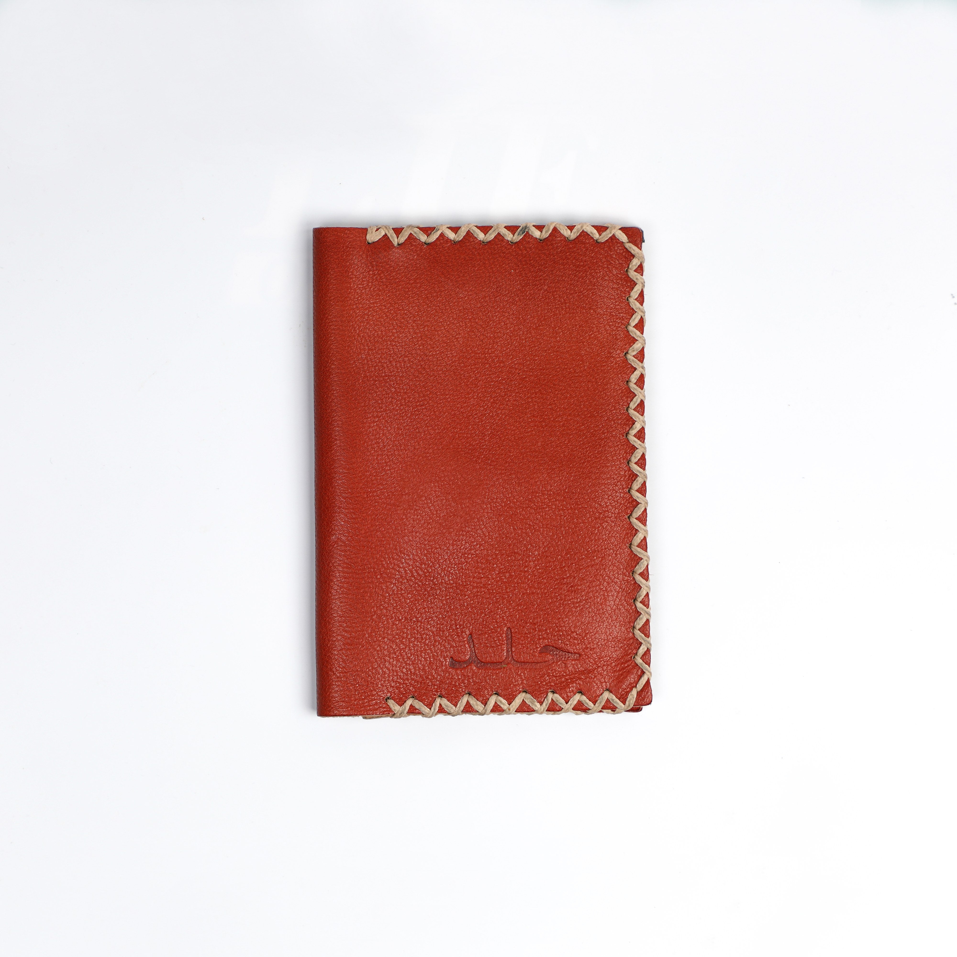 Leather Passport Holder - Red